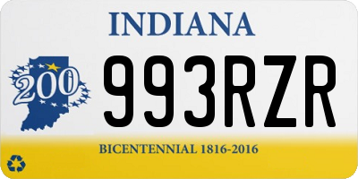 IN license plate 993RZR