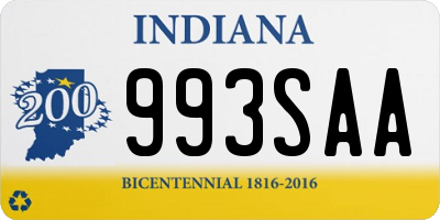 IN license plate 993SAA