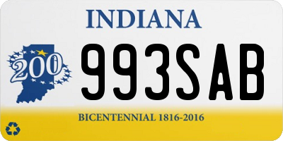 IN license plate 993SAB