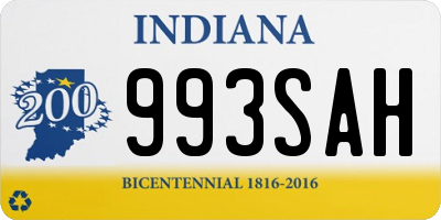 IN license plate 993SAH