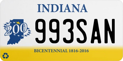 IN license plate 993SAN