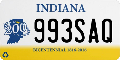 IN license plate 993SAQ