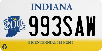 IN license plate 993SAW