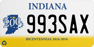 IN license plate 993SAX