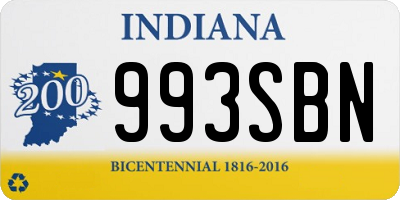 IN license plate 993SBN