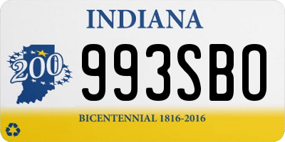 IN license plate 993SBO