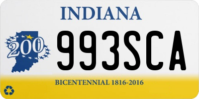 IN license plate 993SCA