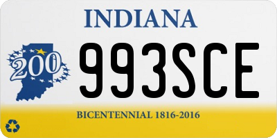 IN license plate 993SCE