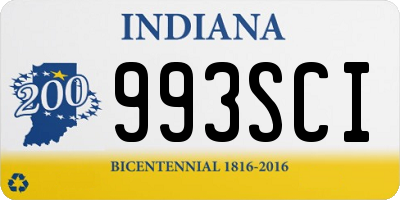 IN license plate 993SCI