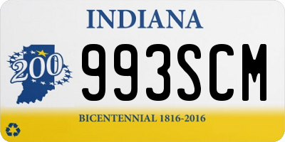 IN license plate 993SCM