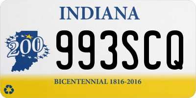 IN license plate 993SCQ