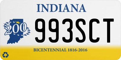 IN license plate 993SCT