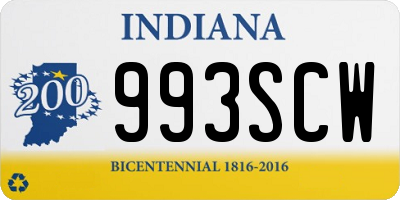 IN license plate 993SCW