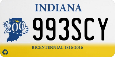 IN license plate 993SCY