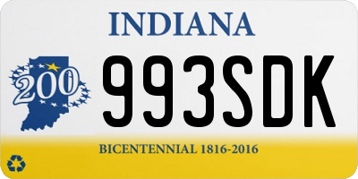 IN license plate 993SDK