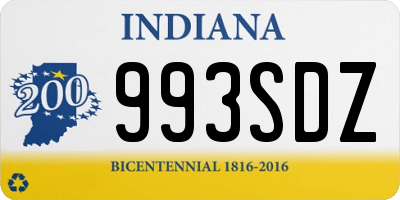 IN license plate 993SDZ