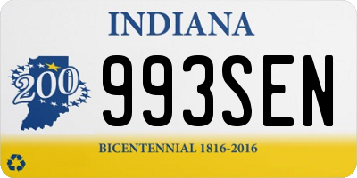 IN license plate 993SEN