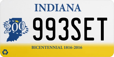 IN license plate 993SET