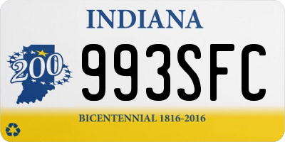 IN license plate 993SFC