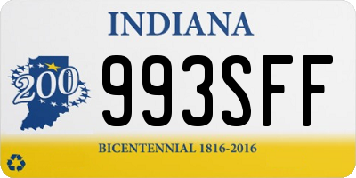 IN license plate 993SFF