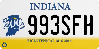 IN license plate 993SFH