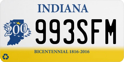 IN license plate 993SFM