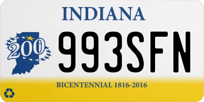 IN license plate 993SFN