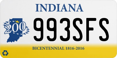 IN license plate 993SFS