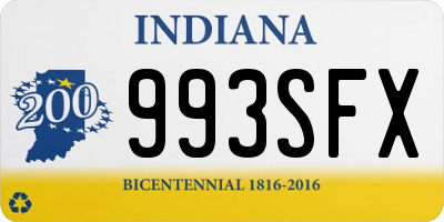 IN license plate 993SFX