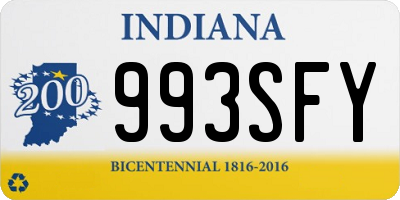 IN license plate 993SFY