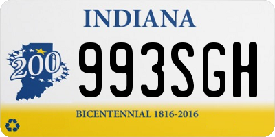 IN license plate 993SGH