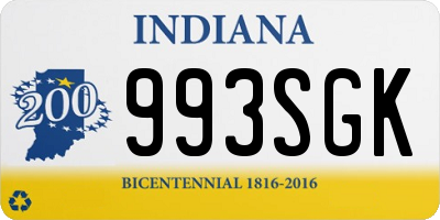 IN license plate 993SGK