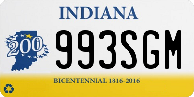 IN license plate 993SGM