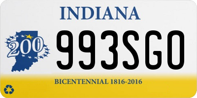 IN license plate 993SGO
