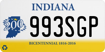 IN license plate 993SGP