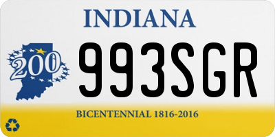 IN license plate 993SGR