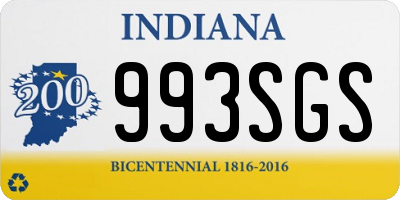 IN license plate 993SGS