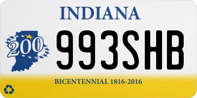 IN license plate 993SHB