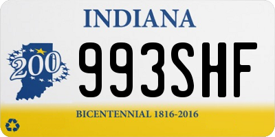 IN license plate 993SHF