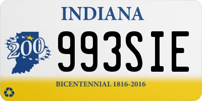 IN license plate 993SIE