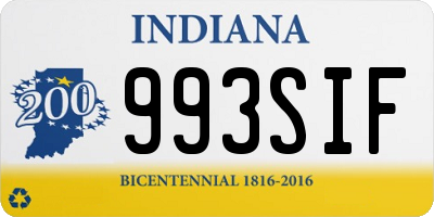 IN license plate 993SIF