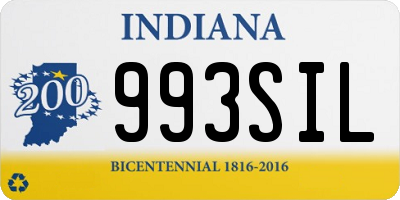 IN license plate 993SIL