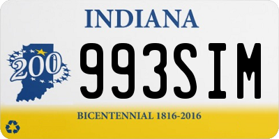 IN license plate 993SIM