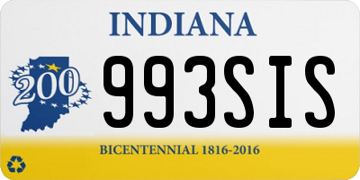 IN license plate 993SIS