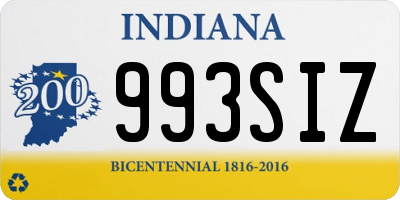 IN license plate 993SIZ