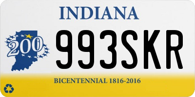 IN license plate 993SKR