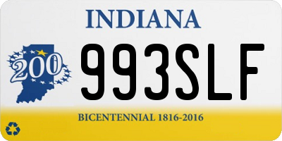 IN license plate 993SLF