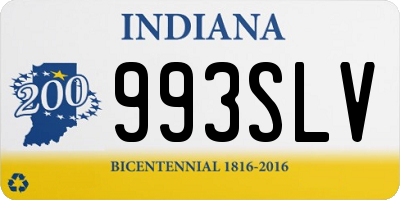 IN license plate 993SLV