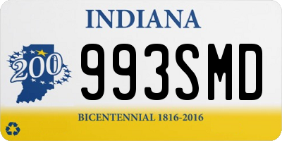 IN license plate 993SMD