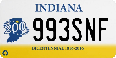 IN license plate 993SNF